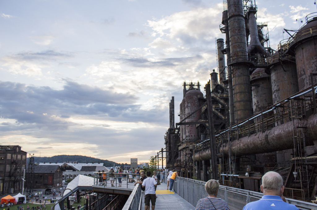 Scenic skywalk by the Steel Stacks