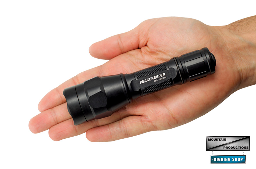 The P1R Peacekeeper fits in your hand and produces a max 600 lumen light